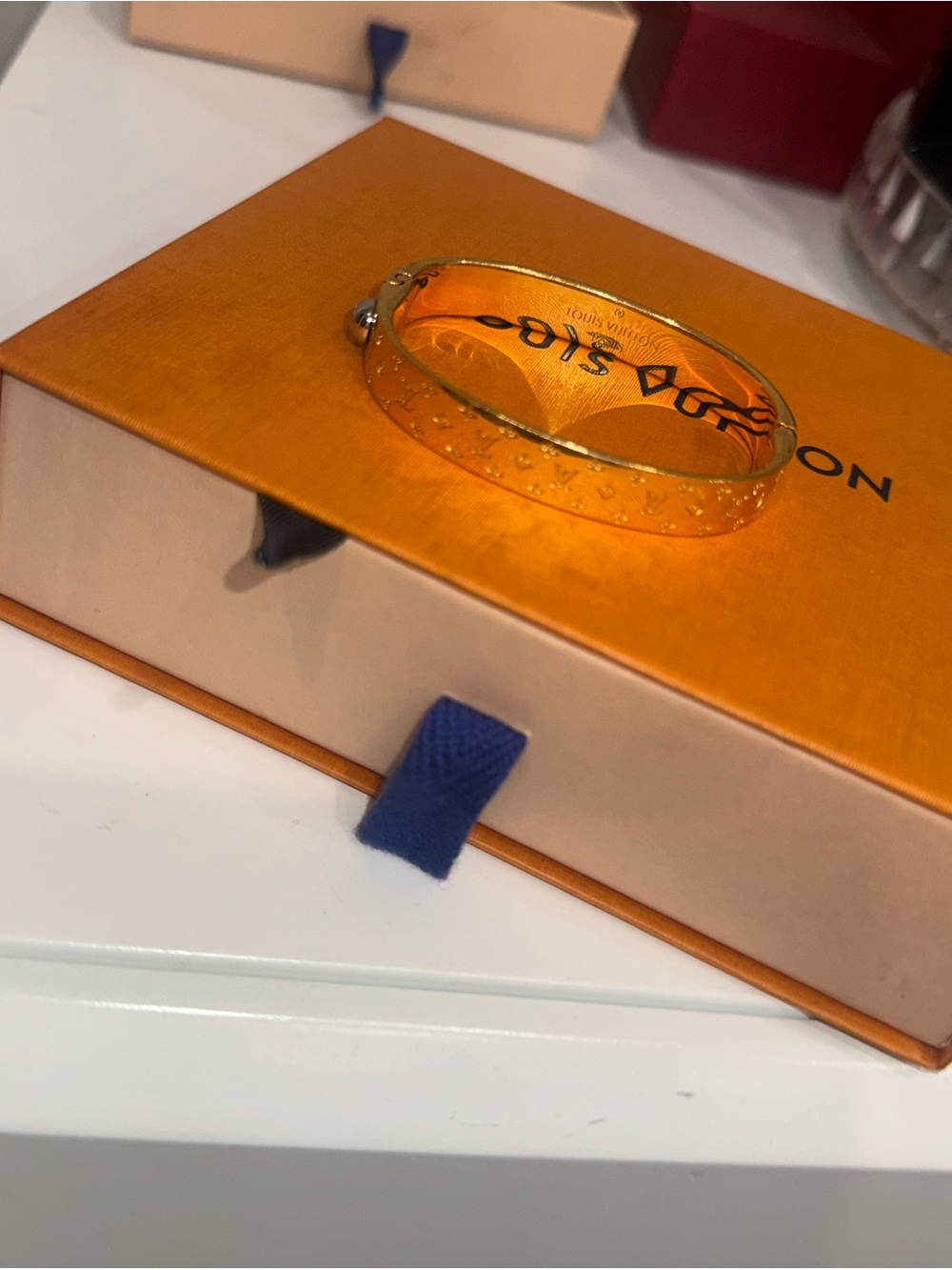 Louis Vuitton Orange Resin Monogram Bangle Bracelet